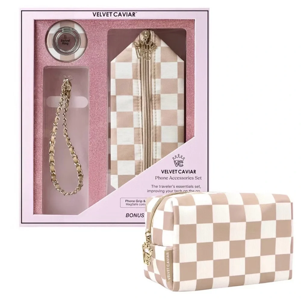 Velvet Caviar Gold and Cream Phone Accessories Set